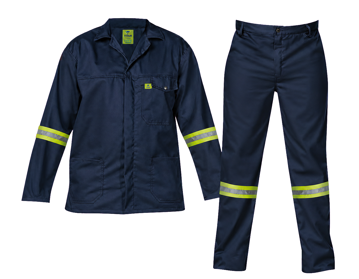 Navy reflective industrial jacket and trousers